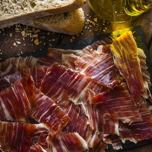 Jamón 75% Ibérico Bellota handgeschnitten 80g